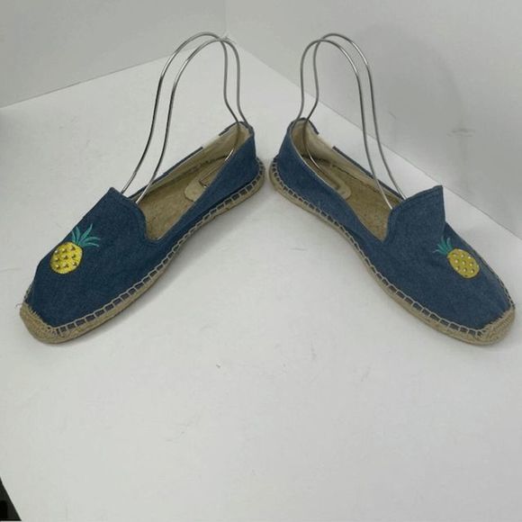 Soludos Blue Denim Pineapple Espadrilles Flats‎ - Picture 3 of 5